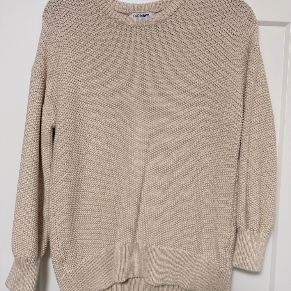 Old Navy Cream Chunky Knit Tunic Sweater – Size M
